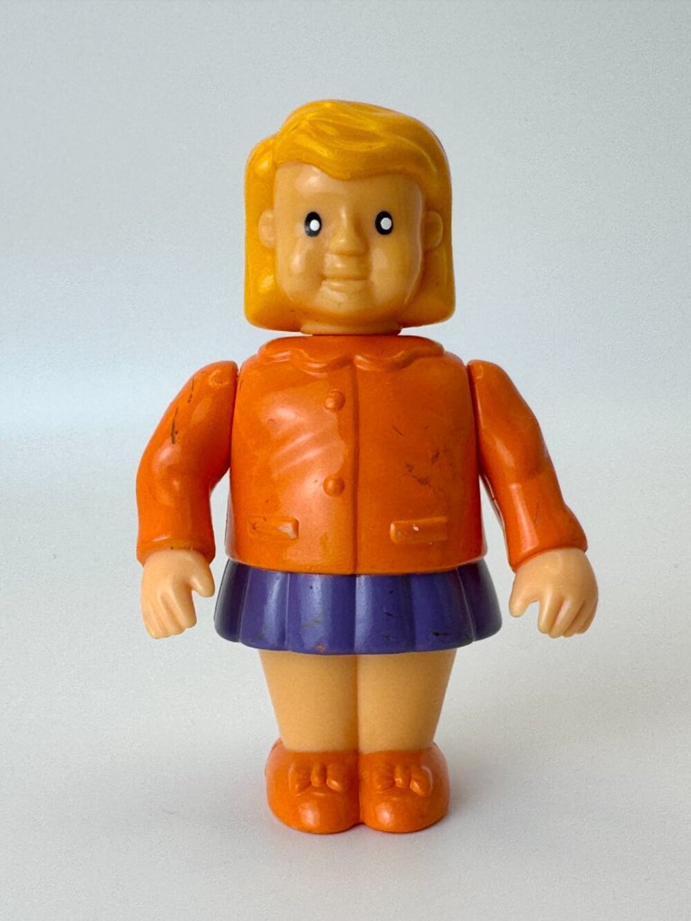 Redbox Dollhouse Family MOTHER MOM WOMAN Orange Coat Purple Skirt Toy Figure 3"